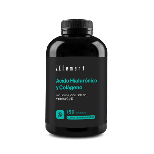 Ácido Hialurónico y Colágeno con Biotina, Zinc, Selenio, Vitamina C y E - 150 Cápsulas