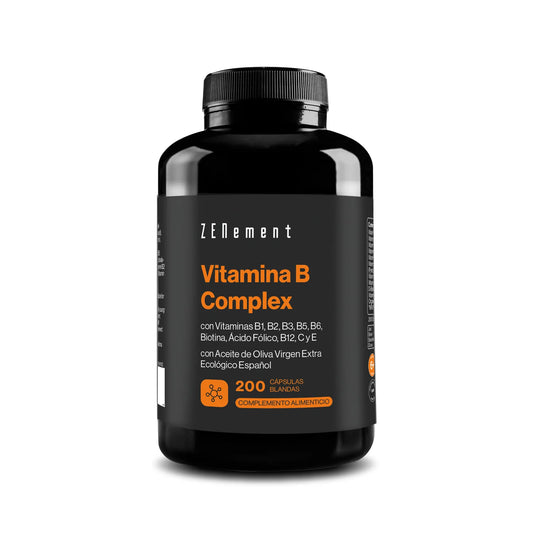 Complejo de Vitamina B - 8 Vitaminas B, C, E - 200 cápsulas Zenement