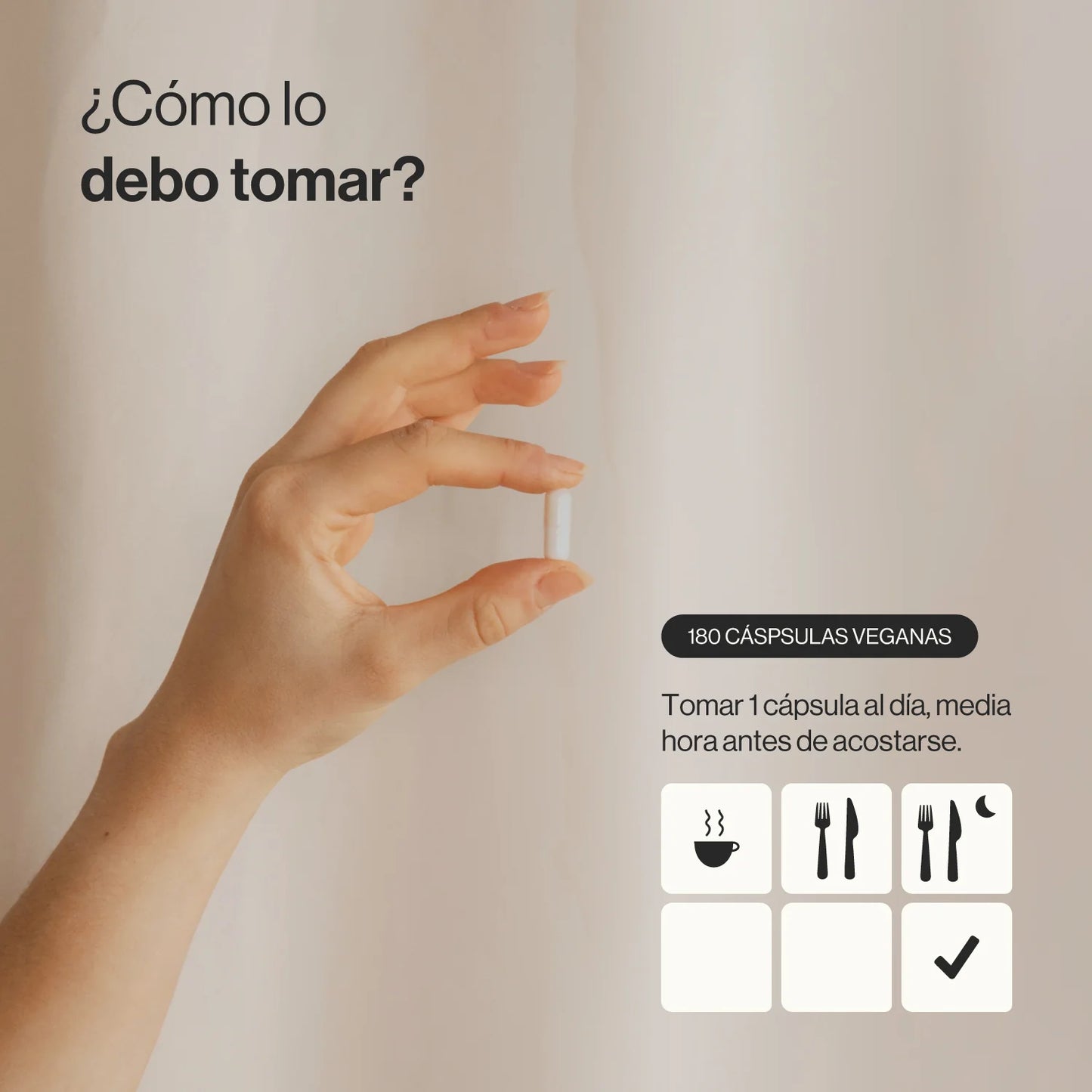 Complejo de L-Triptófano con Melatonina, Magnesio + Vitaminas B3, B5 y B6 - 180 Cápsulas