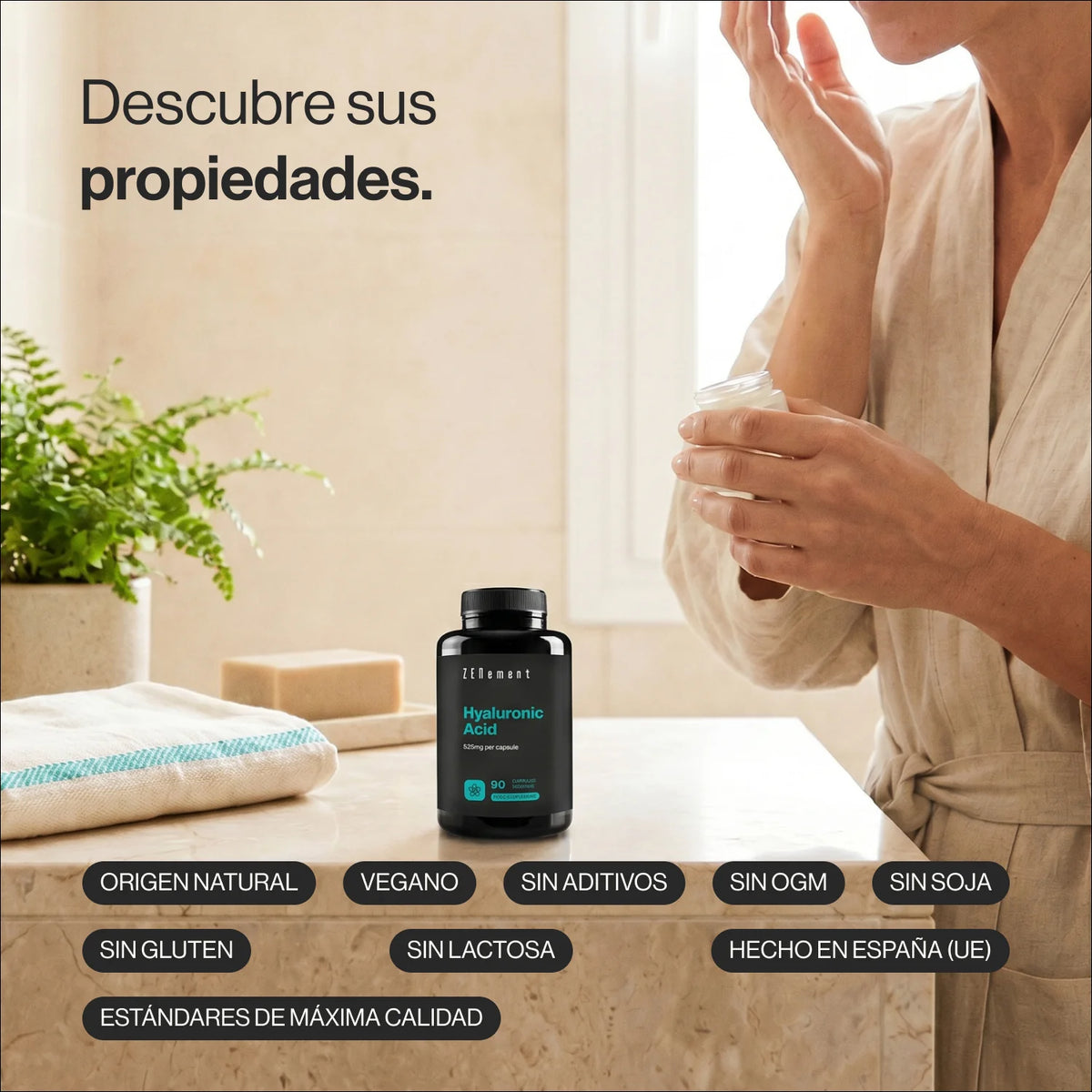 Ácido Hialurónico 525mg - 120 cápsulas Zenement