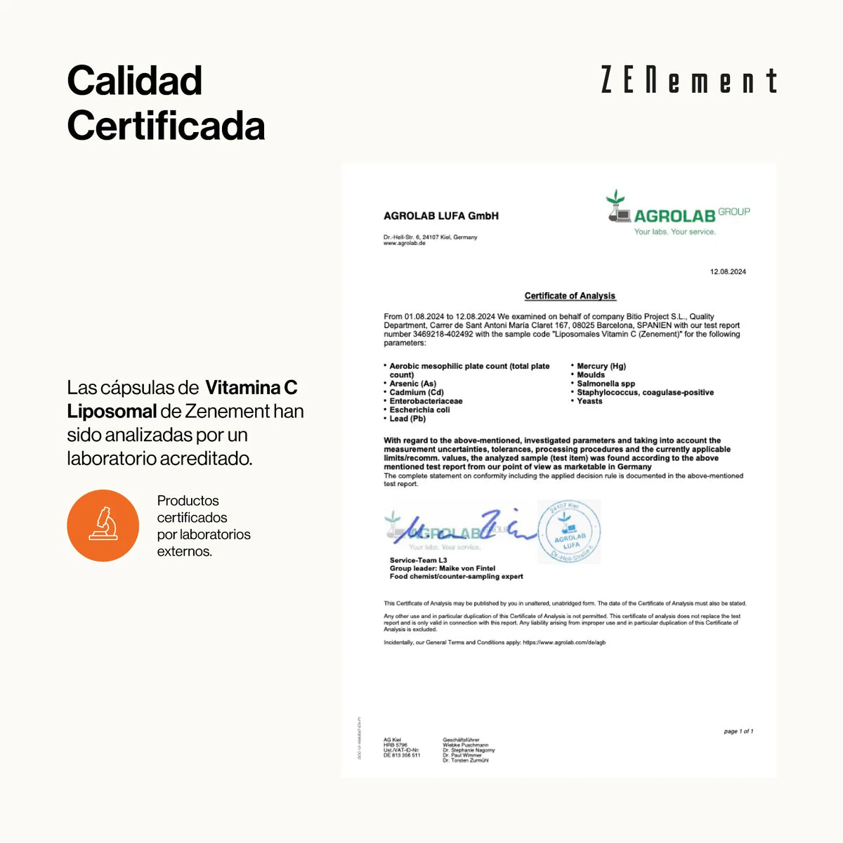 Vitamina C Liposomal 1000mg - 180 cápsulas Zenement