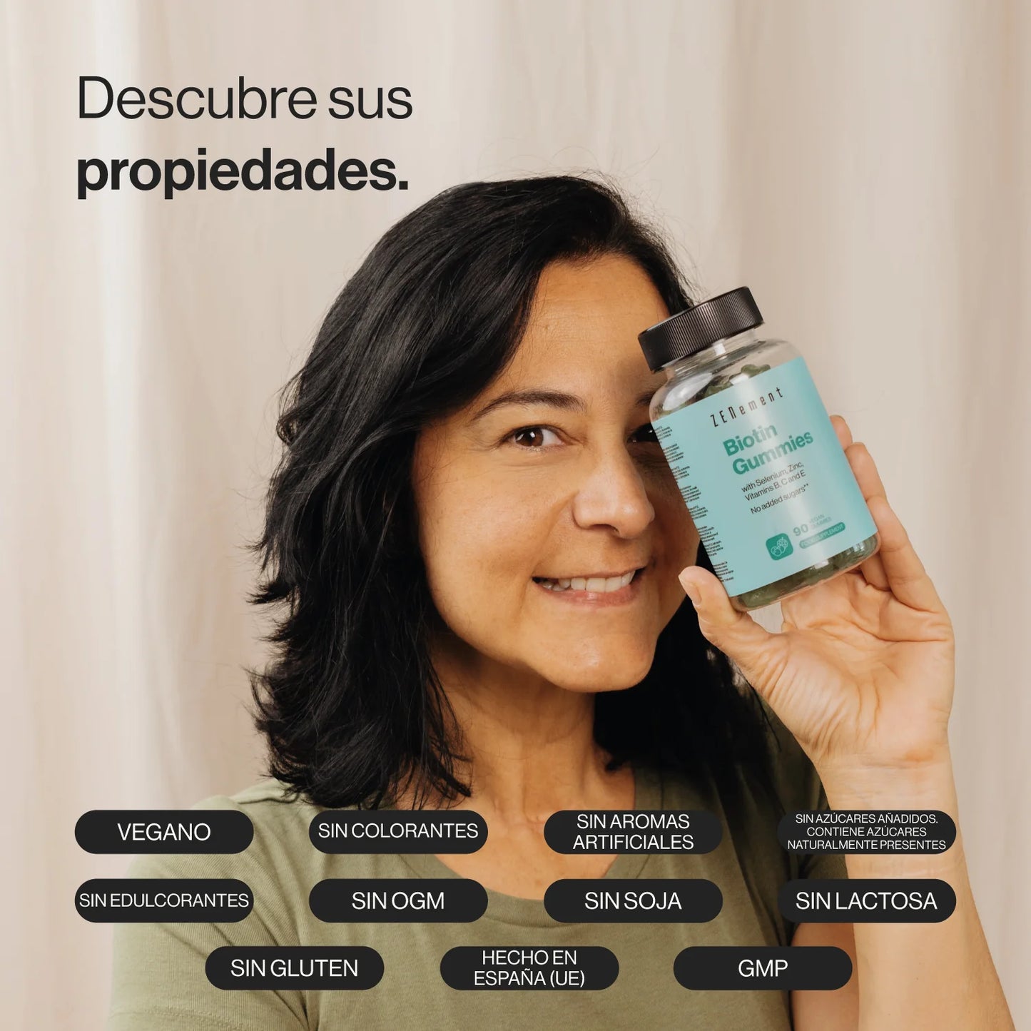 Biotina Gummies con Selenio, Zinc, Vitaminas B, C y E - Zenement