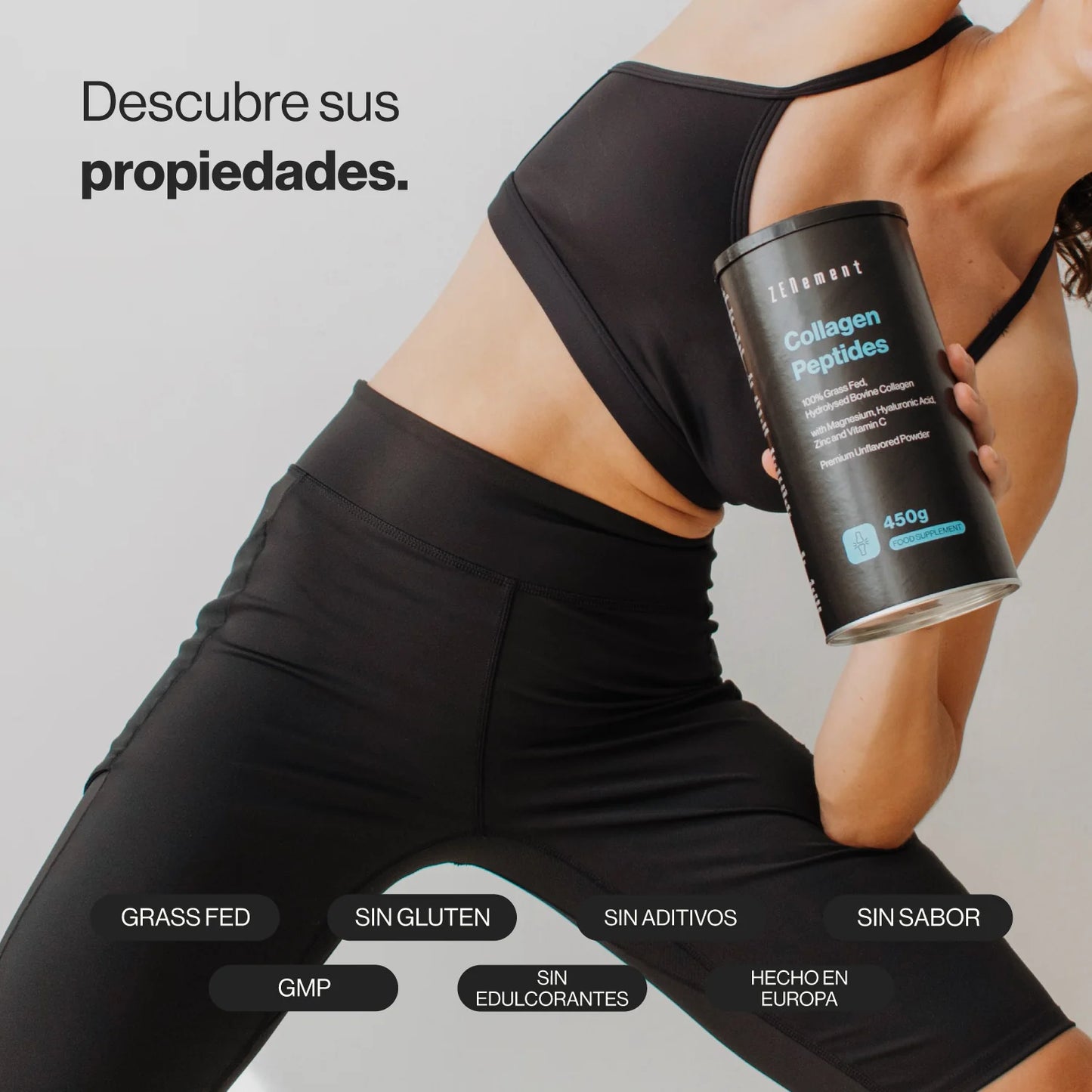 Péptidos de colágeno con magnesio, ácido hialurónico, zinc y vitamina C - 450g