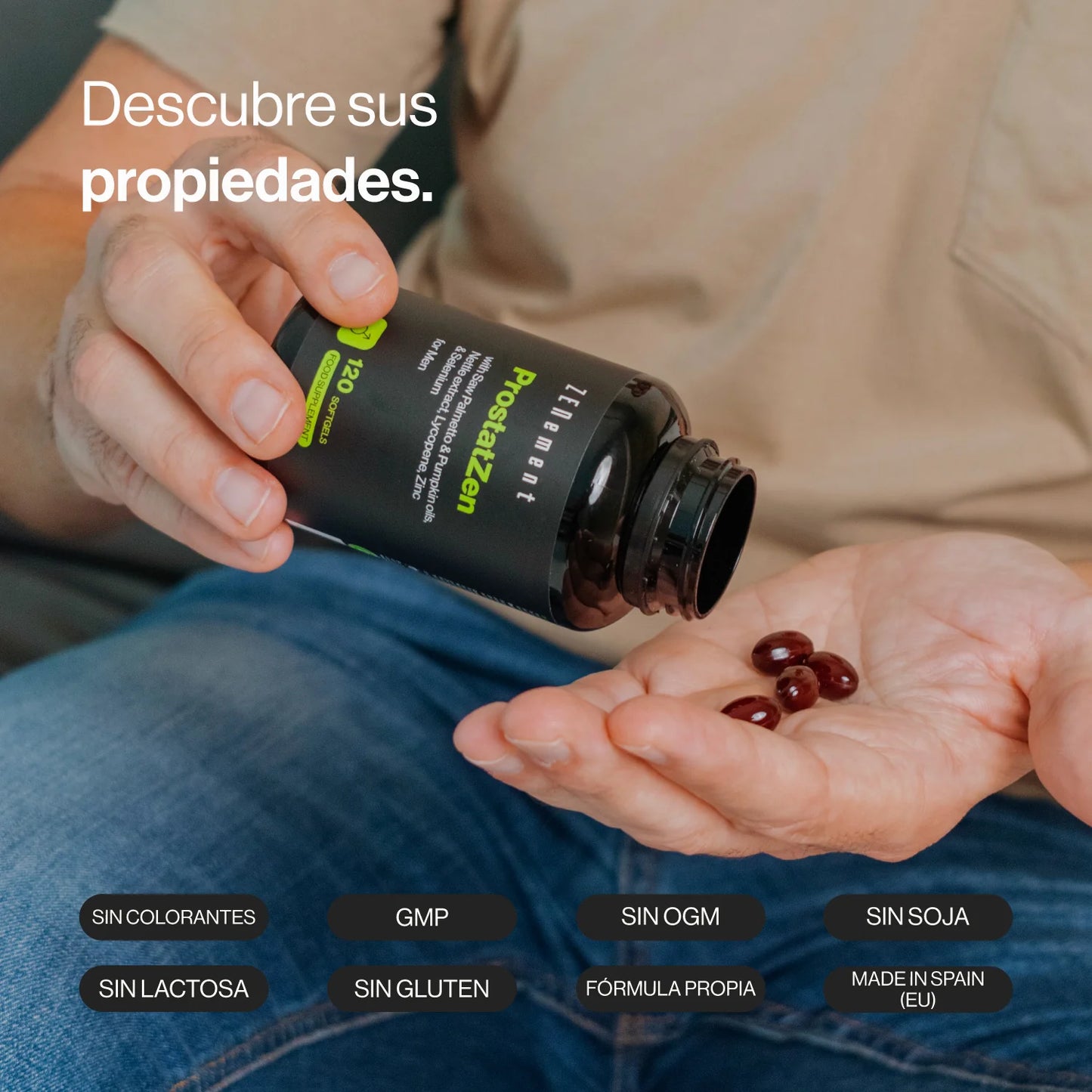 Prostatzen con Aceites de Sabal y Calabaza, Ortiga, Licopeno, Zinc y Selenio - 120 cápsulas Zenement