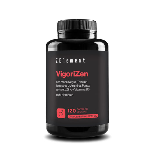 Vigorizen con Maca Negra, Tribulus Terrestris, L-Arginina, Panax Ginseng, Zinc y Vitamina B6 - 120 cápsulas Zenement