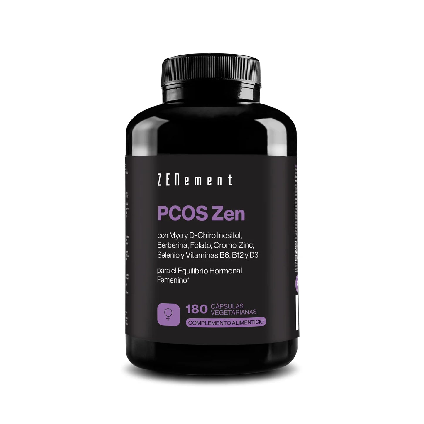 PCOS Zen con Myo y D-Chiro Inositol, Berberina, Folato, Cromo, Zinc, Selenio y Vitaminas B6, B12 y D3 - 180 Cápsulas Vegetarianas