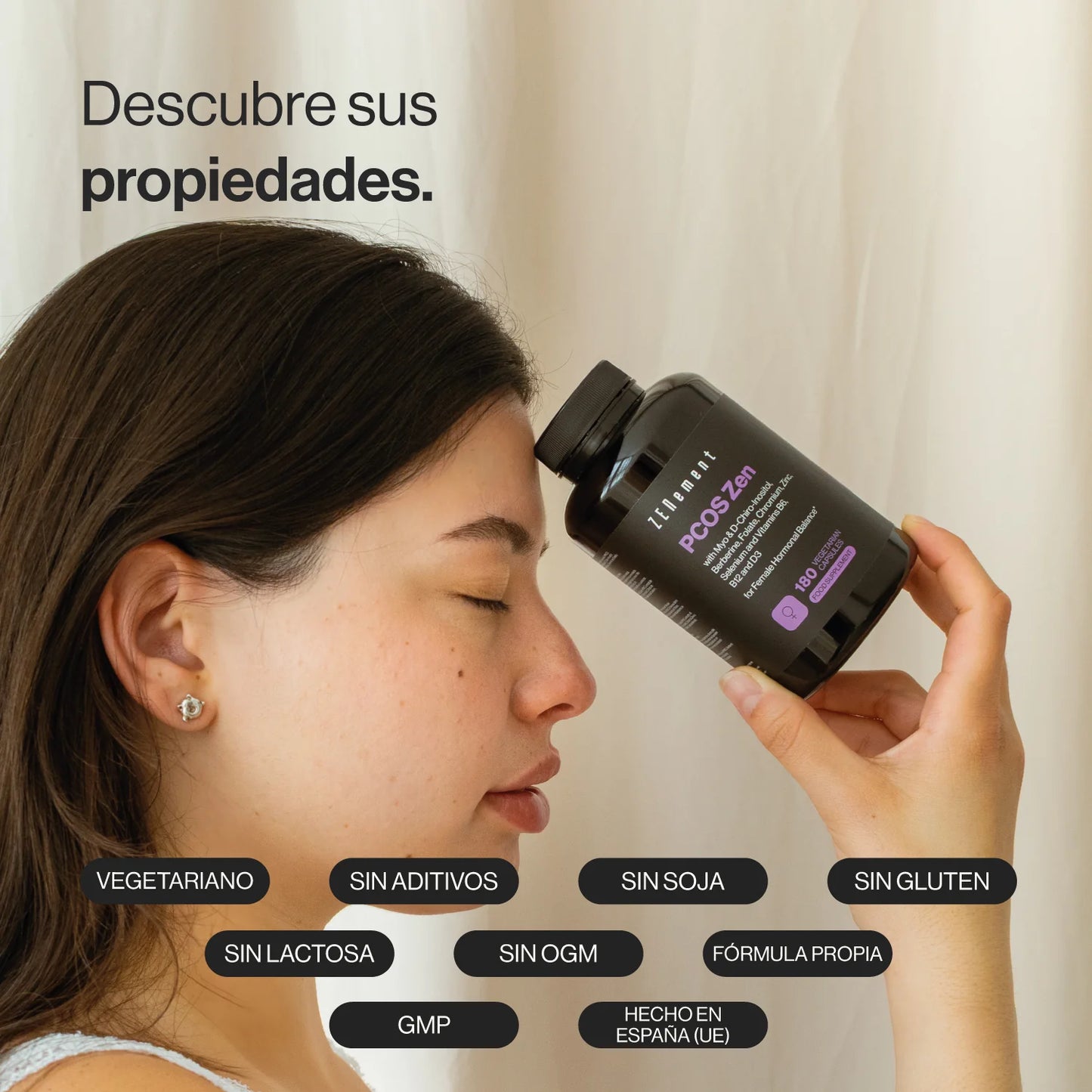 PCOS Zen con Myo y D-Chiro Inositol, Berberina, Folato, Cromo, Zinc, Selenio y Vitaminas B6, B12 y D3 - 180 Cápsulas Vegetarianas