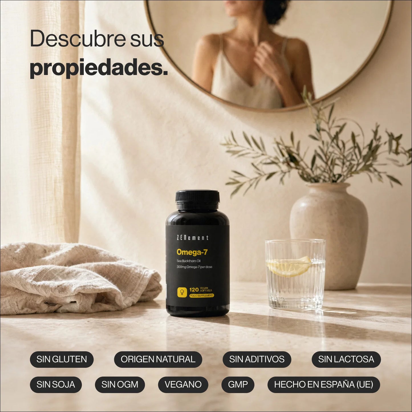 Omega 7 Aceite de Espino Amarillo - 120 cápsulas Zenement