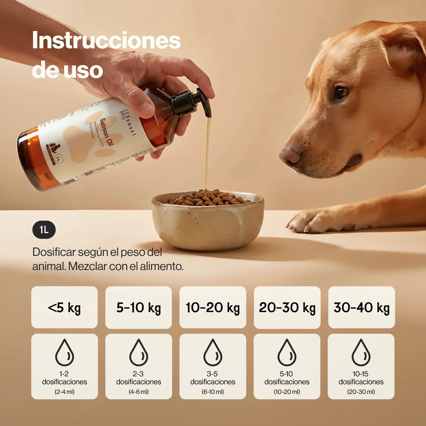 Aceite de Salmón Omega 3-6 y 9 - 1 litro Zenement