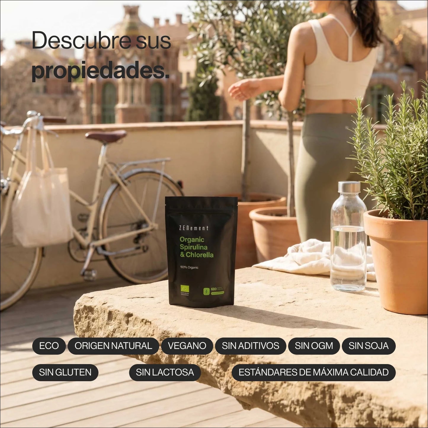 Espirulina Eco y Chlorella - 600 comprimidos Zenement
