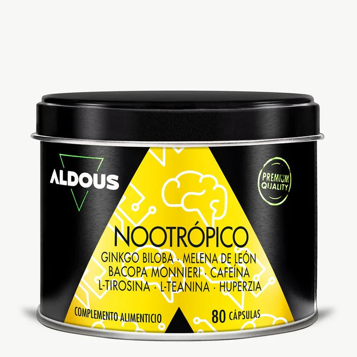Nootrópico natural con ginkgo biloba, bacopa, tirosina y teanina - 80 caps